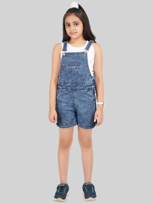 Being Naughty Girls Casual Top Dungaree(BLUE WHITE)