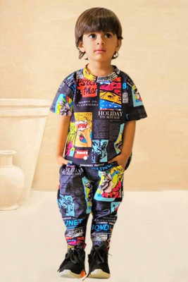 Sagar Impex Baby Boys & Baby Girls Casual T-shirt Track Pants(Black)