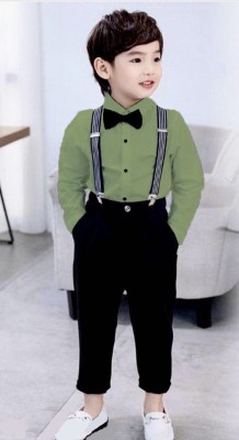 ULTRINA Boys Party(Festive) Shirt Pant, Bow Tie, Suspenders(PISTA)