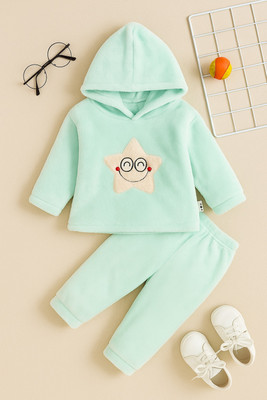 THE LITTLE BUNNY HOP IN STYLE Baby Boys & Baby Girls Casual Sweatshirt Pyjama(LIGHT GREEN)