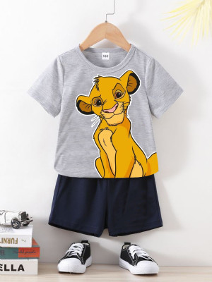 Mimmy Kids Baby Boys Casual T-shirt Trouser(Grey Melange)