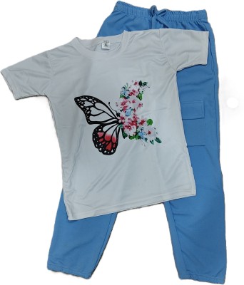 TarrenT HunT Girls Casual T-shirt Pant(SKY BLUE_3)