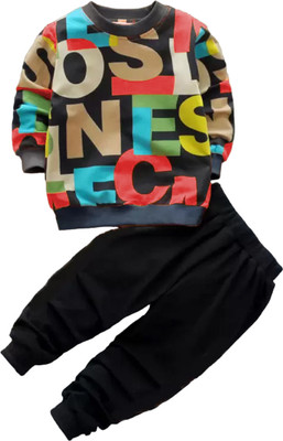 Gunatit Baby Boys & Baby Girls Casual T-shirt Track Pants(Multicolor)