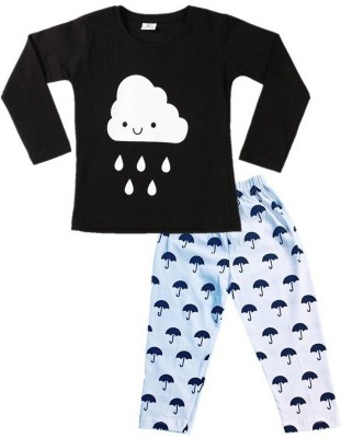 MUSKAN BEAUTY COLLECTION Baby Boys & Baby Girls Casual Dress Pyjama(Black)