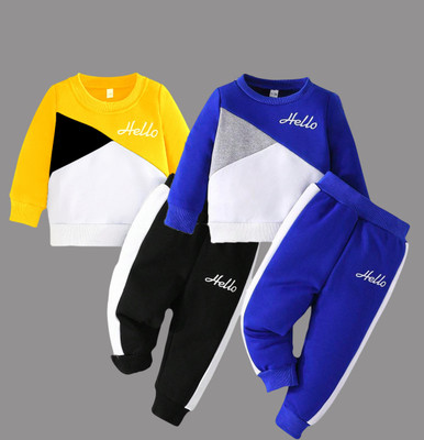 Dreamz Boys Casual Track Suit Track Pants(YELLOW-ROYAL BLUE)