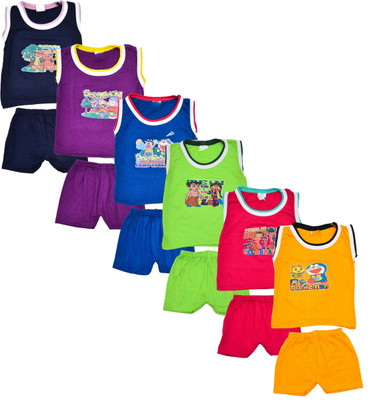 Shyamcollections Baby Boys & Baby Girls Casual T-shirt Shorts(Multicolor)