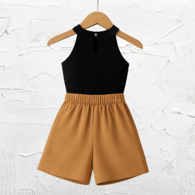 RIYANSHI Girls Casual Top Skirt(Black, Brown)