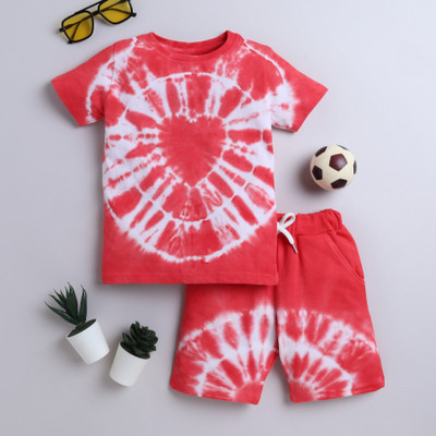 POLKA TOTS Baby Boys Casual T-shirt Shorts(Pink)