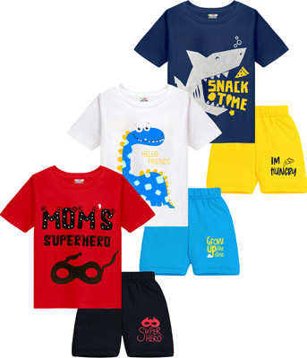 Kuchipoo Baby Boys Casual T-shirt Shorts(Multicolor 124)