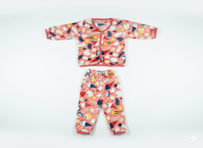 Trivika Fashions Baby Boys & Baby Girls Casual Shirt Pyjama(Light Pink)