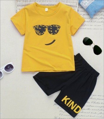 RAISHA CREATION Baby Boys & Baby Girls Casual T-shirt Top(YELLOW, BLACK)