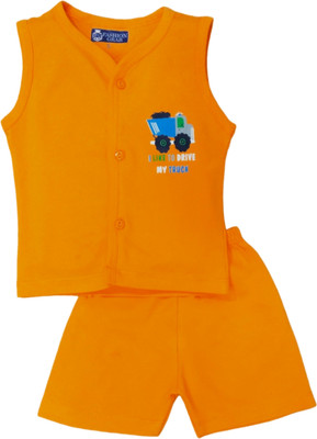 StylerOn Baby Boys & Baby Girls Casual Top Shorts(Light Orange)
