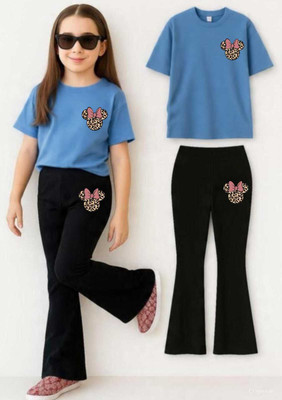 Diacha Girls Casual T-shirt Trouser(Blue)