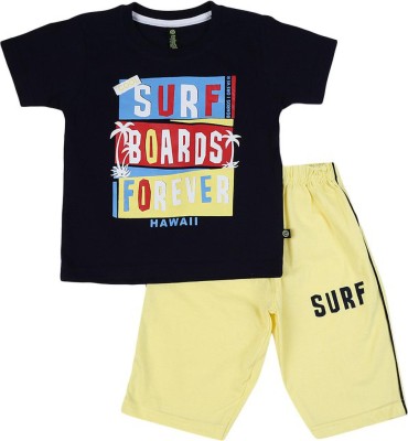 V-MART Boys Casual T-shirt Shorts(Dark Blue)