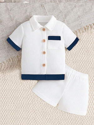 THREADNEST Baby Boys Party(Festive) Shirt Shorts(Blue)