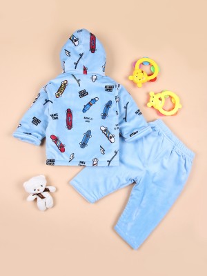 V-MART Baby Boys Casual Jacket Pyjama(Sky Blue)