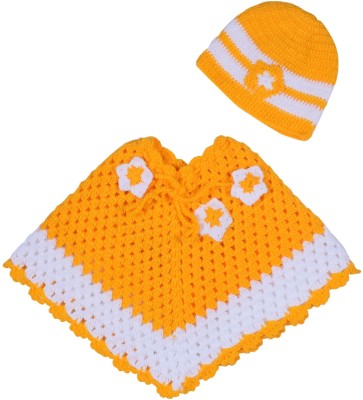 Mother Warmth Baby Boys & Baby Girls Casual Poncho Cap(YELLOW)