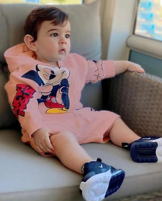 FROQUILIZ Baby Boys & Baby Girls Mickey Party(Festive) T-shirt Shorts(Peach)
