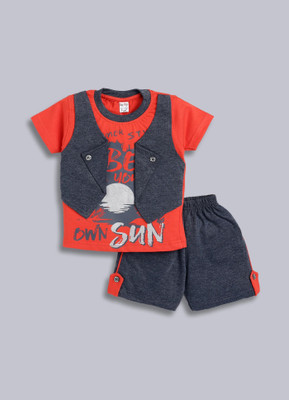 TINY BINY Boys Party(Festive) T-shirt Shorts(Red)