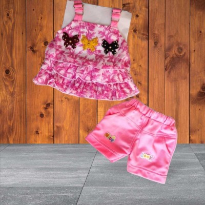MNP Baby Girls Casual Top Top, Shorts(Pink)