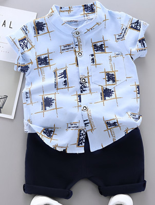 Vibe Trends Baby Boys & Baby Girls Party(Festive) Shirt Shorts(MILONE SKY BLACK)