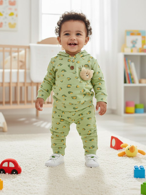 BABY'S DAY Baby Girls Casual Sweatshirt Track Pants(Green)