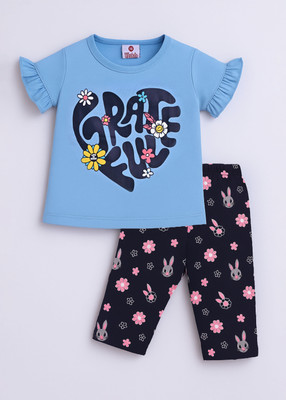 KidsCute Baby Girls Casual Top Capri(Blue01)