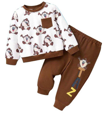 Shree Shyam Baby Boys & Baby Girls Casual T-shirt Pant(Brown)