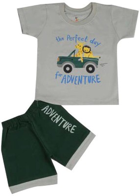 RCK ROCKERS Baby Boys & Baby Girls Casual T-shirt Shorts(Grey)