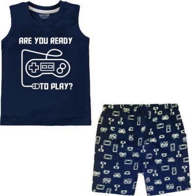 Miss & Chief Baby Boys & Baby Girls Casual T-shirt Shorts(Blue)