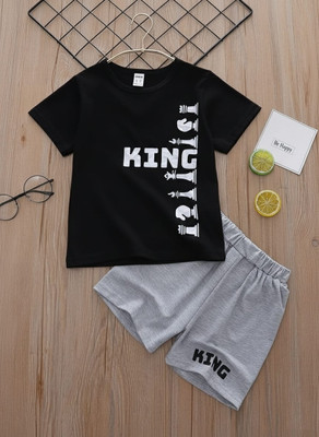 IFA COLLECTION Baby Boys & Baby Girls Casual T-shirt Shorts(BLACK)