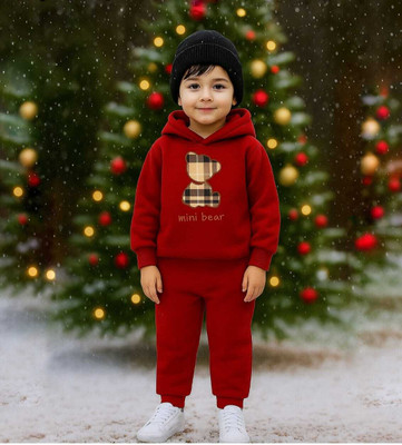 THEVIBRANT Baby Boys & Baby Girls Casual Sweatshirt Track Pants(RED)