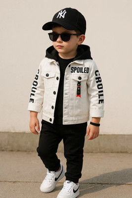 Shirazi Kids Boys Casual Jacket Pant(WHITE)