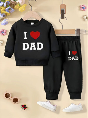 Afreen Creations Boys & Girls Party(Festive) T-shirt Track Pants(BLACK)
