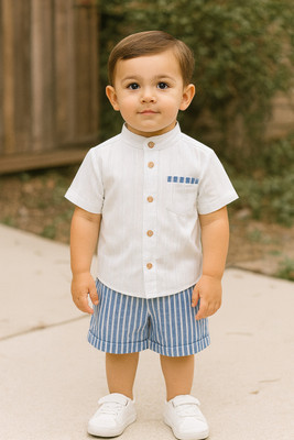Ruturaj Baby Boys & Baby Girls Casual Shirt Shorts(BLUE)