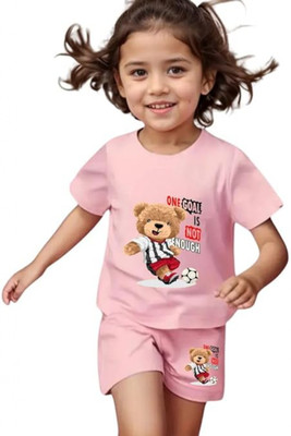 ASHRA TRENDING Baby Boys & Baby Girls Casual T-shirt Shorts(Multicolor)