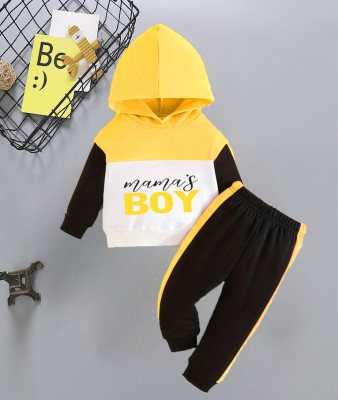 HDKFASHION Boys Casual T-shirt Track Pants(Yellow)