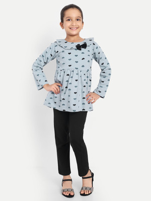Nino Togs Baby Girls Casual Top Trouser(Blue)