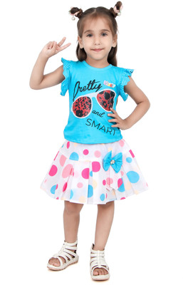 a.t.m fashion Baby Girls Party(Festive) T-shirt Skirt(sky blue)