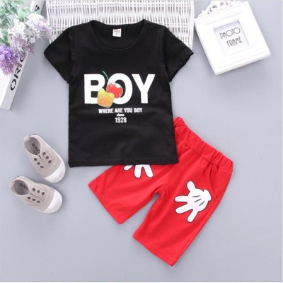 SANWARIA CLUB Baby Boys Casual T-shirt Shorts(Black)