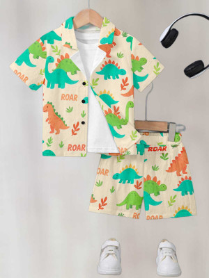 Braxumber Baby Boys & Baby Girls Casual Shirt Shorts(Yellow)