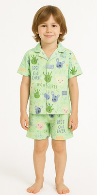 dhairyatraders Baby Boys & Baby Girls Casual Shirt Shorts(Green)