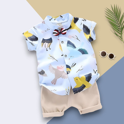 WinsKart Baby Boys & Baby Girls Party(Festive) Shirt Shorts(DOVEBIRD_SKY_CHIKU)