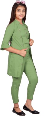 MYKUKI Girls Party(Festive) Top Trouser(Light Green)