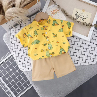 Sajavat Baby Boys Casual Shirt Shorts(BOM_YELLOW_CHIKU_Yellow)
