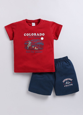 GIGGLY FOX Baby Boys Casual Top Pant(Red)