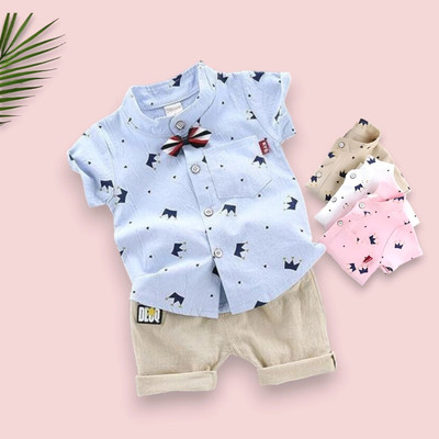 KidVidas Baby Boys & Baby Girls Casual Shirt Shorts(ROYALTAJ_SKY_CHIKU)