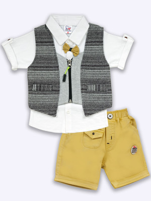 Choo Choo Baby Boys Casual Shirt Shorts(Black)