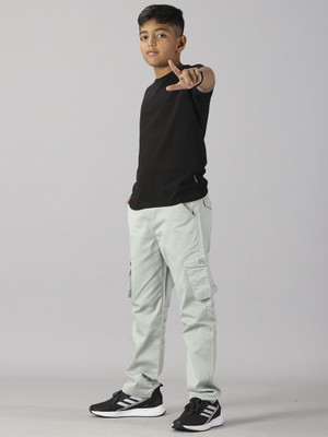 KiddoPanti Boys Casual Shirt Jeans(Black & Lt Green)
