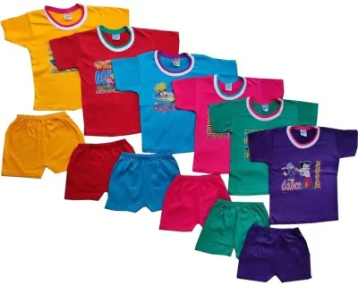 SHINING4 Baby Boys & Baby Girls Casual T-shirt Shorts(MULTICOLOR)